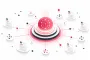 Abstrakte Illustration zu Definition Ownership in AI-Search mit zentralem Wissensknoten, vernetzten Dokumenten und semantischen Verbindungen